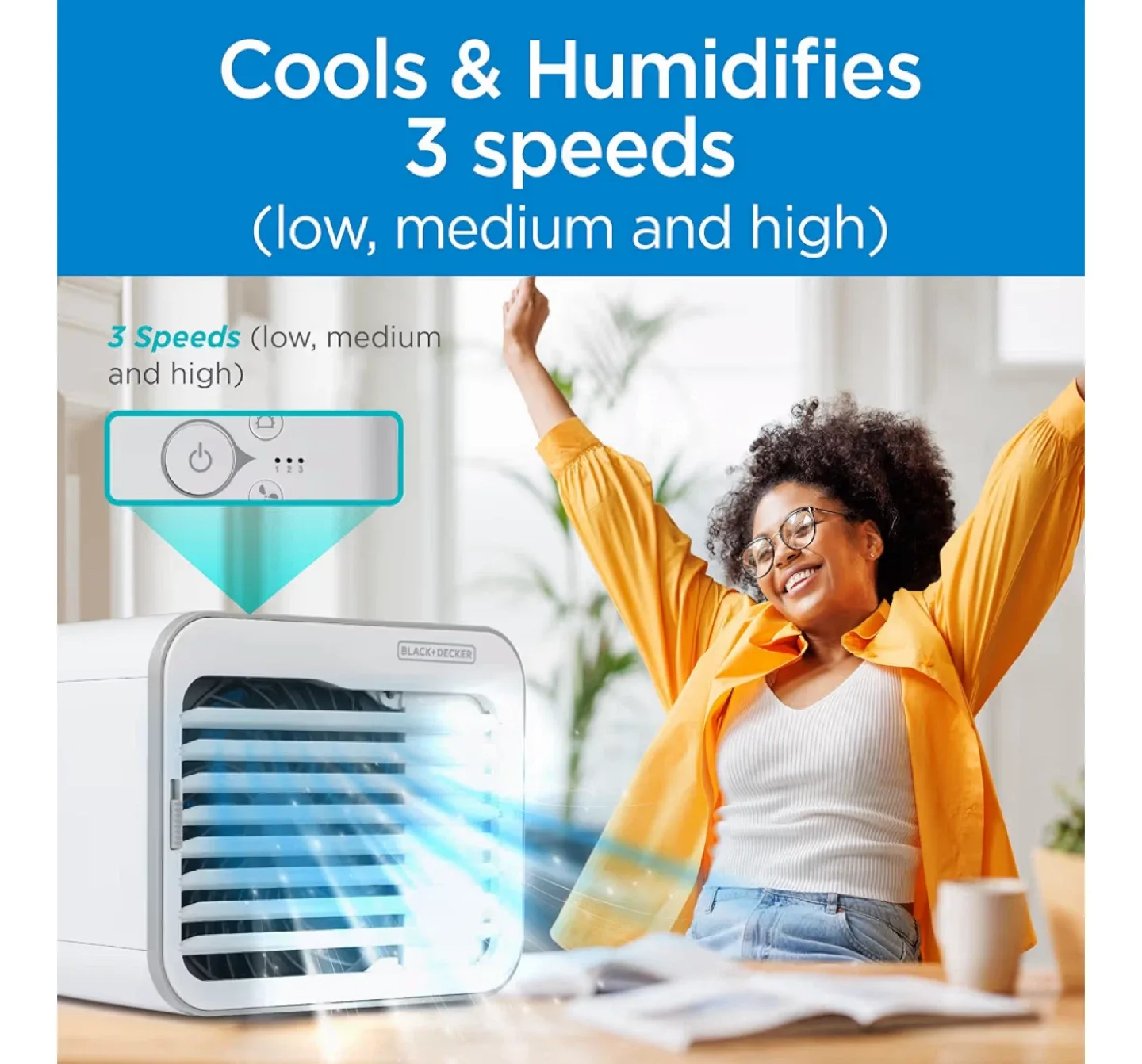 Black+Decker Desktop Air Cooler BDMC2W image indicator(3)