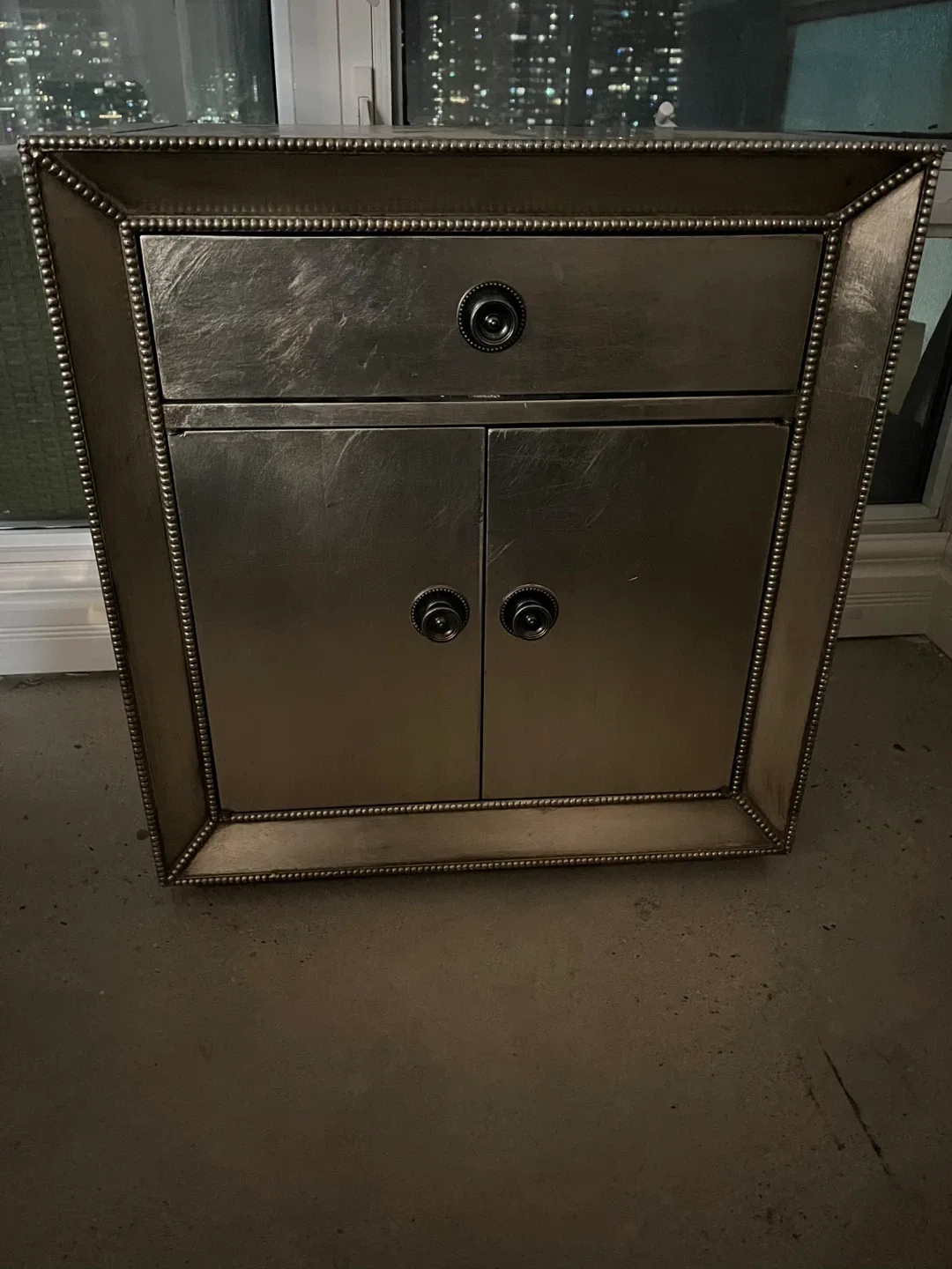 Silver Cabinet with Doors and Drawer image indicator(6)