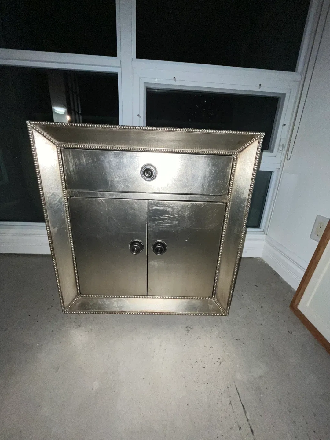 Silver Cabinet with Doors and Drawer image indicator(3)