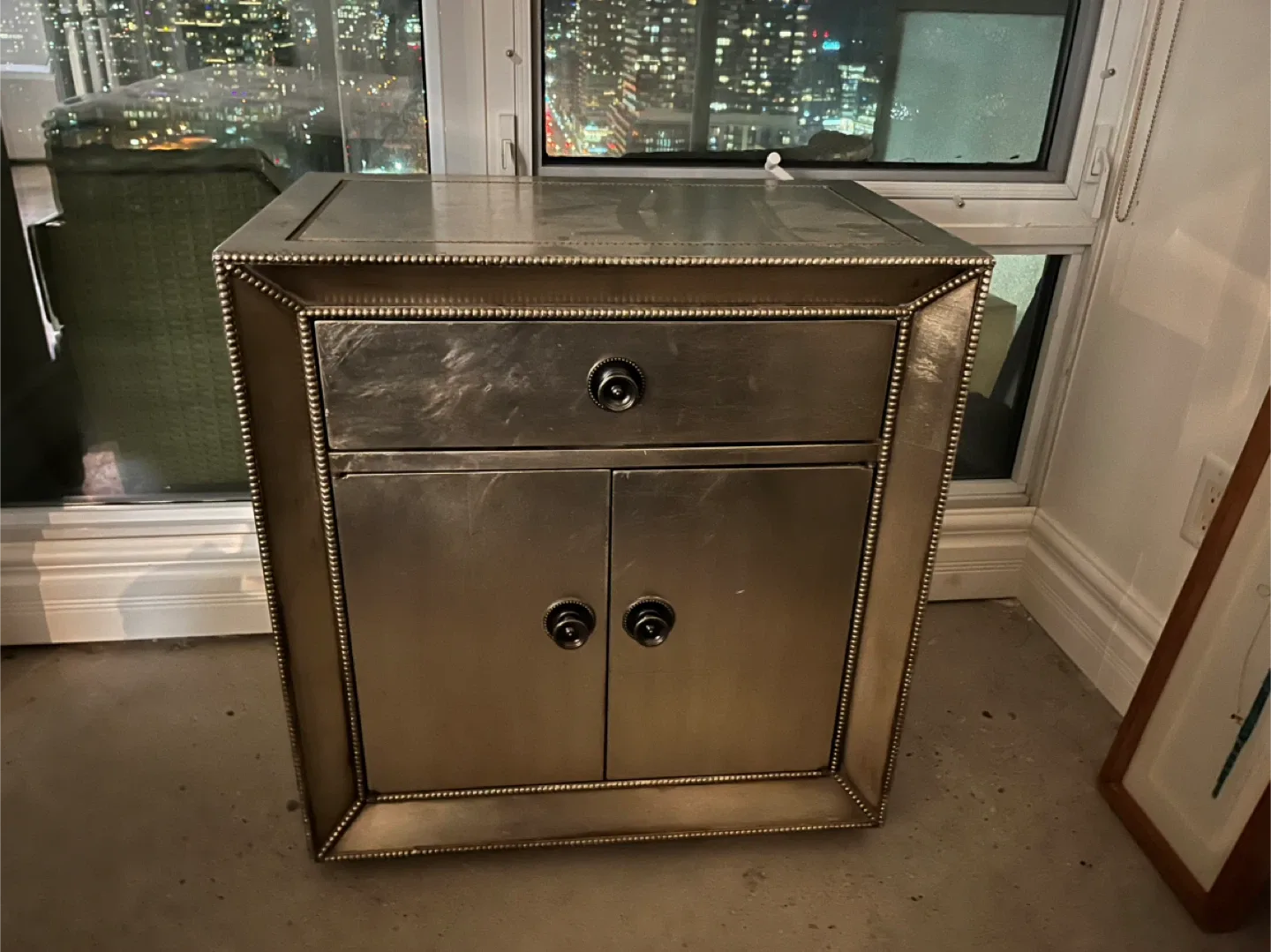Silver Cabinet with Doors and Drawer image indicator(8)