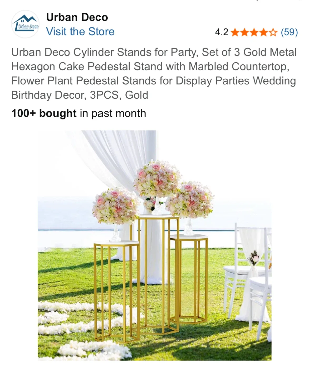 Urban Deco Gold Cylinder Stands (Set of 3) image indicator(6)