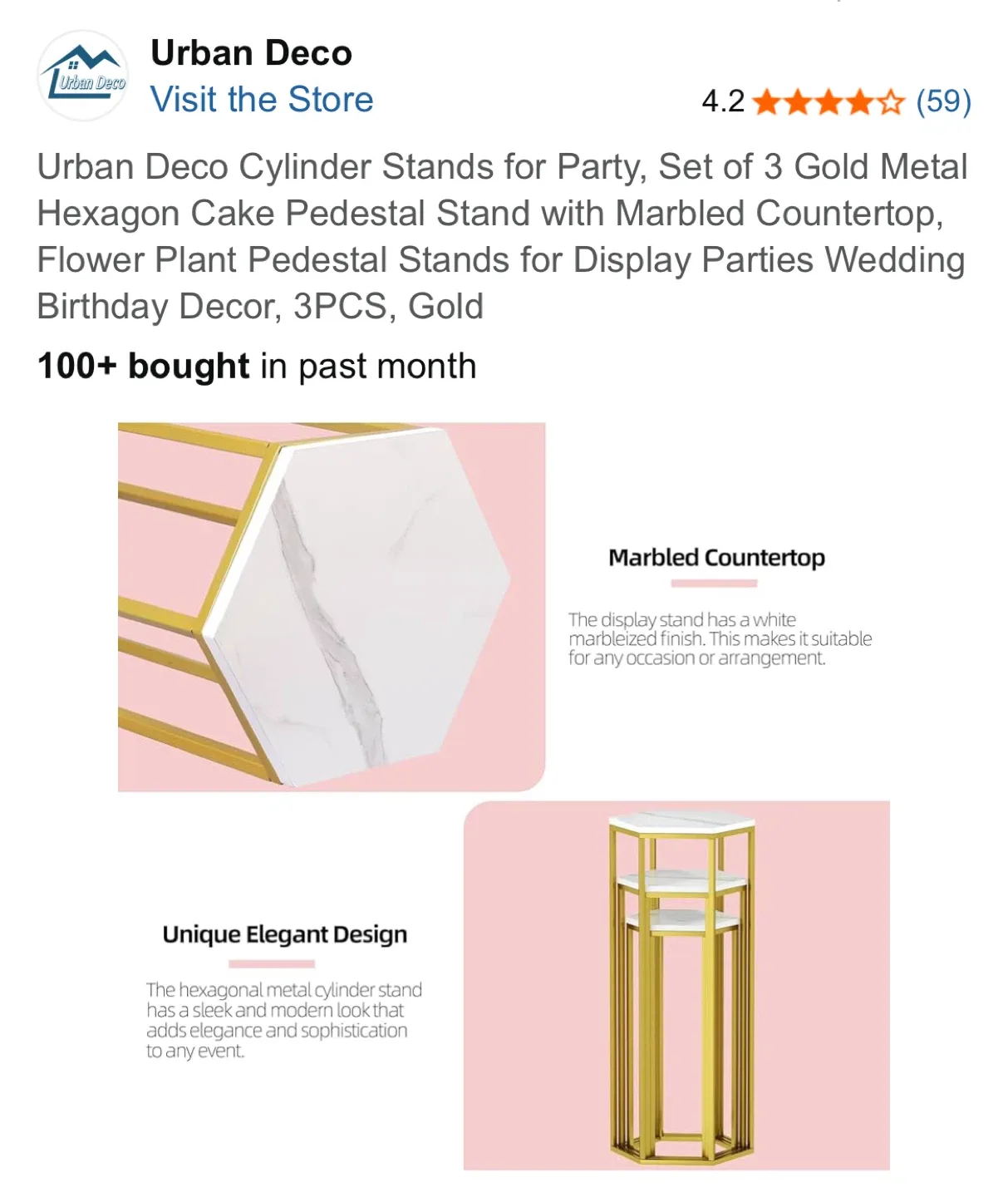 Urban Deco Gold Cylinder Stands (Set of 3) image indicator(3)