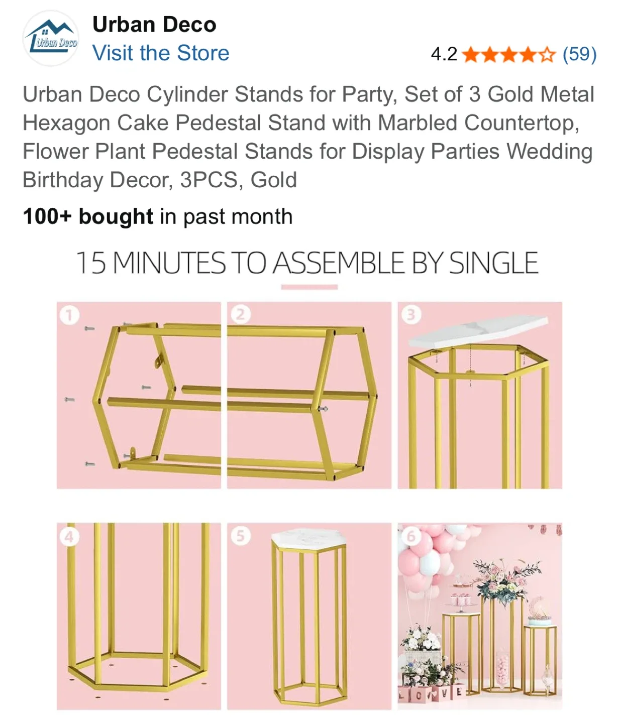 Urban Deco Gold Cylinder Stands (Set of 3) image indicator(5)