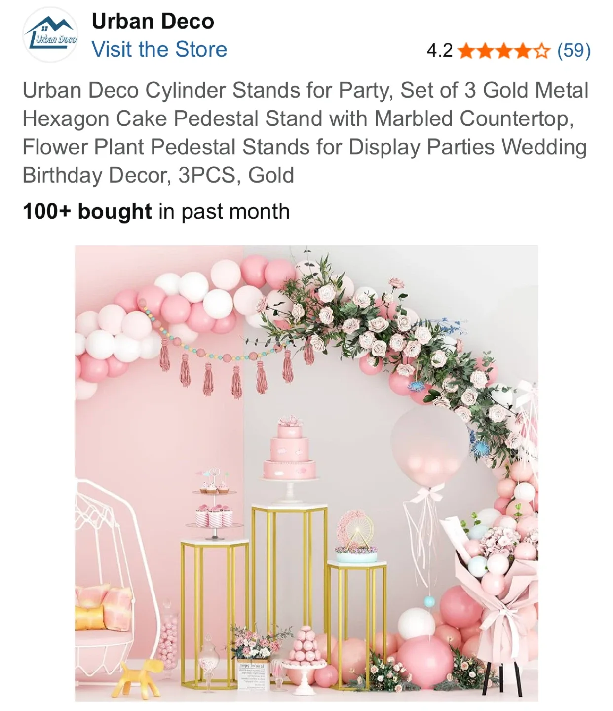 Urban Deco Gold Cylinder Stands (Set of 3) image indicator(4)