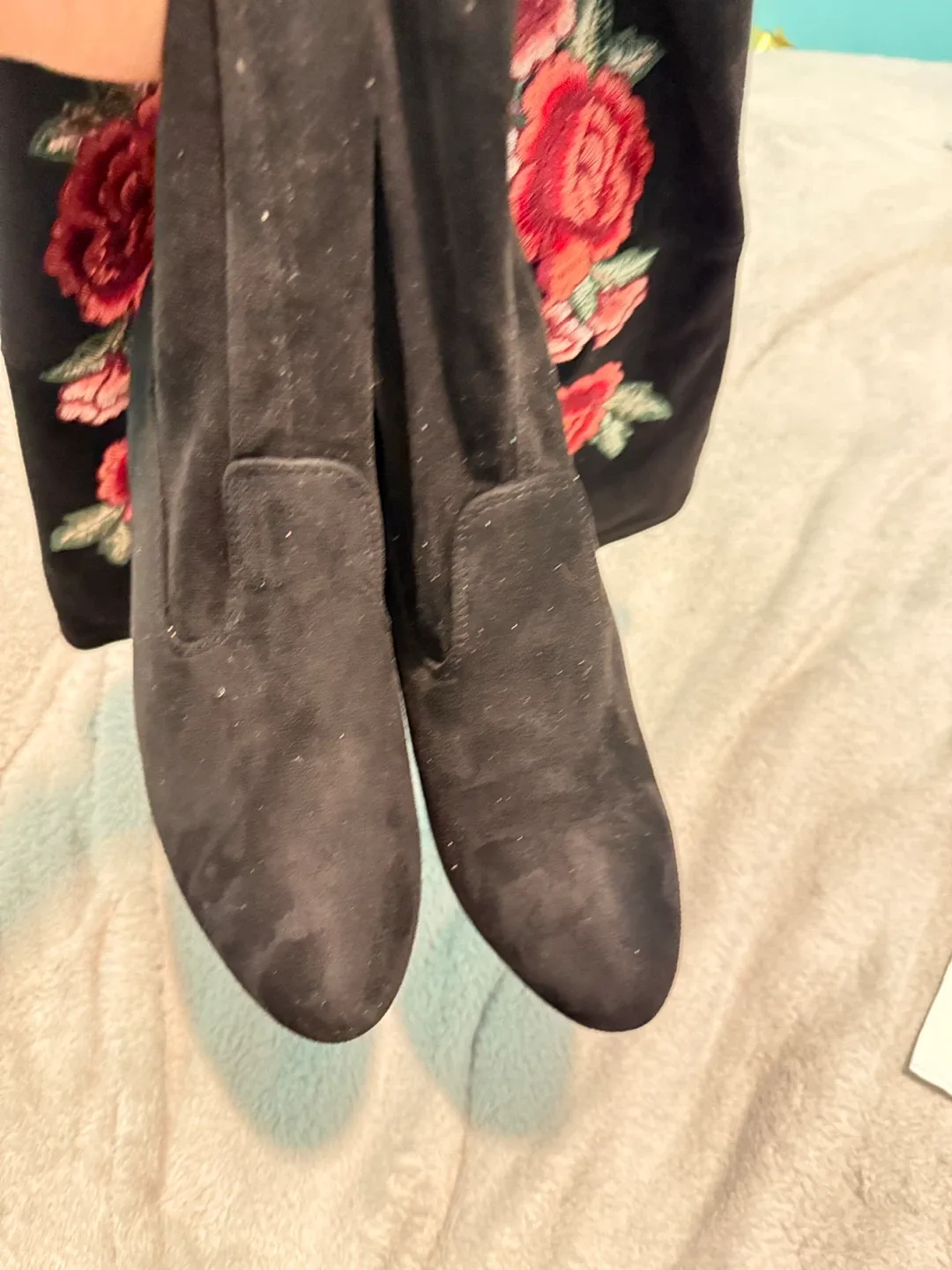 TIBBIE WC Black Floral Over-the-Knee Boots - Size 11 image indicator(6)