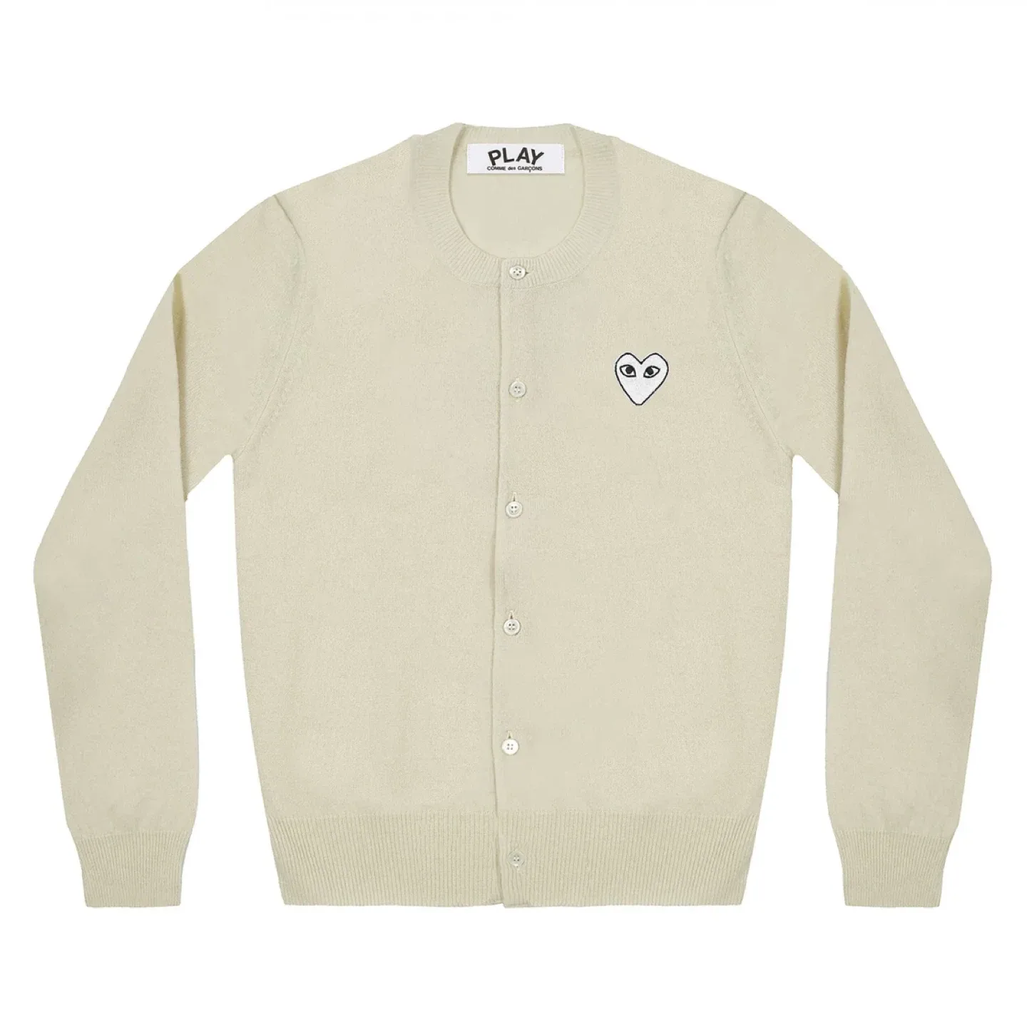 Comme des Garçons PLAY Cardigan - Cream, Size M