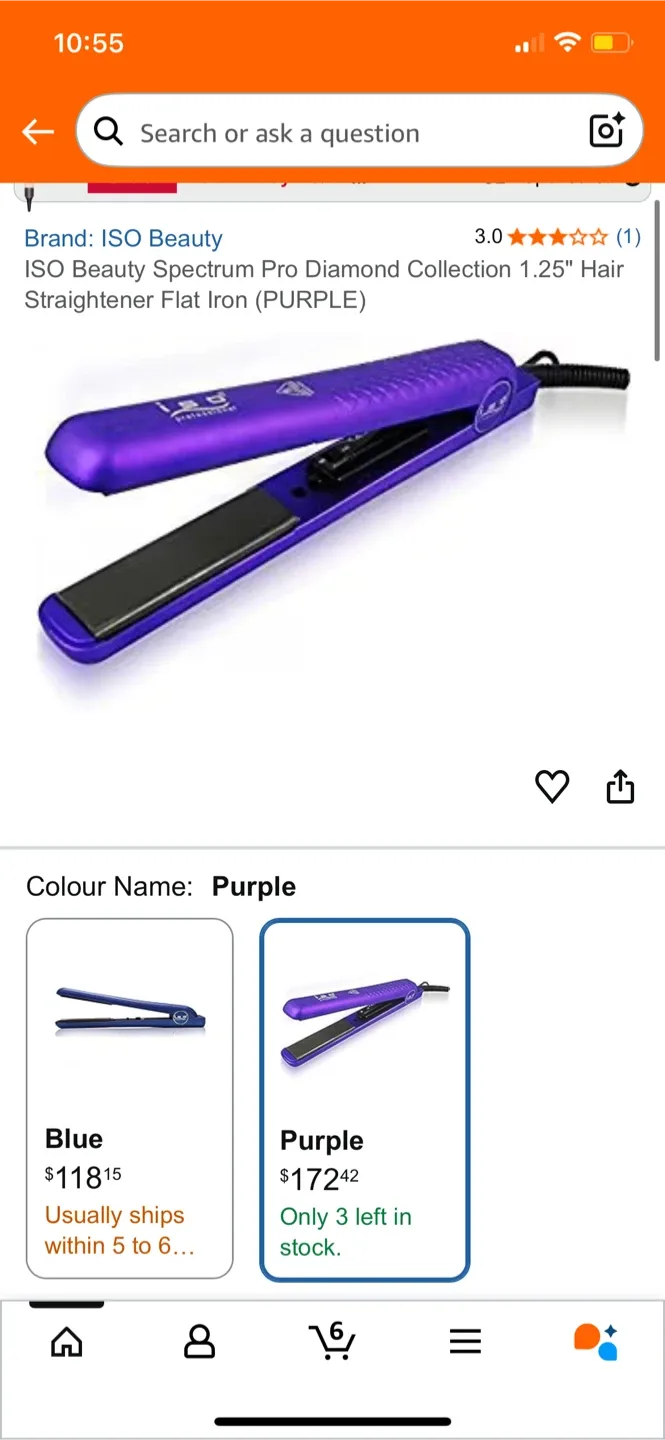 ISO Beauty Diamond Collection Hair Straightener - Purple image indicator(3)