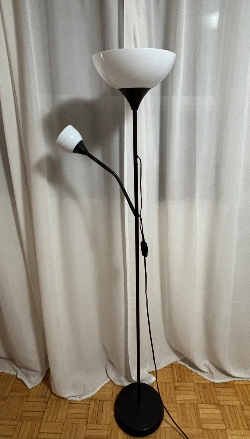 IKEA Black Floor Lamp with Reading Light image indicator(2)
