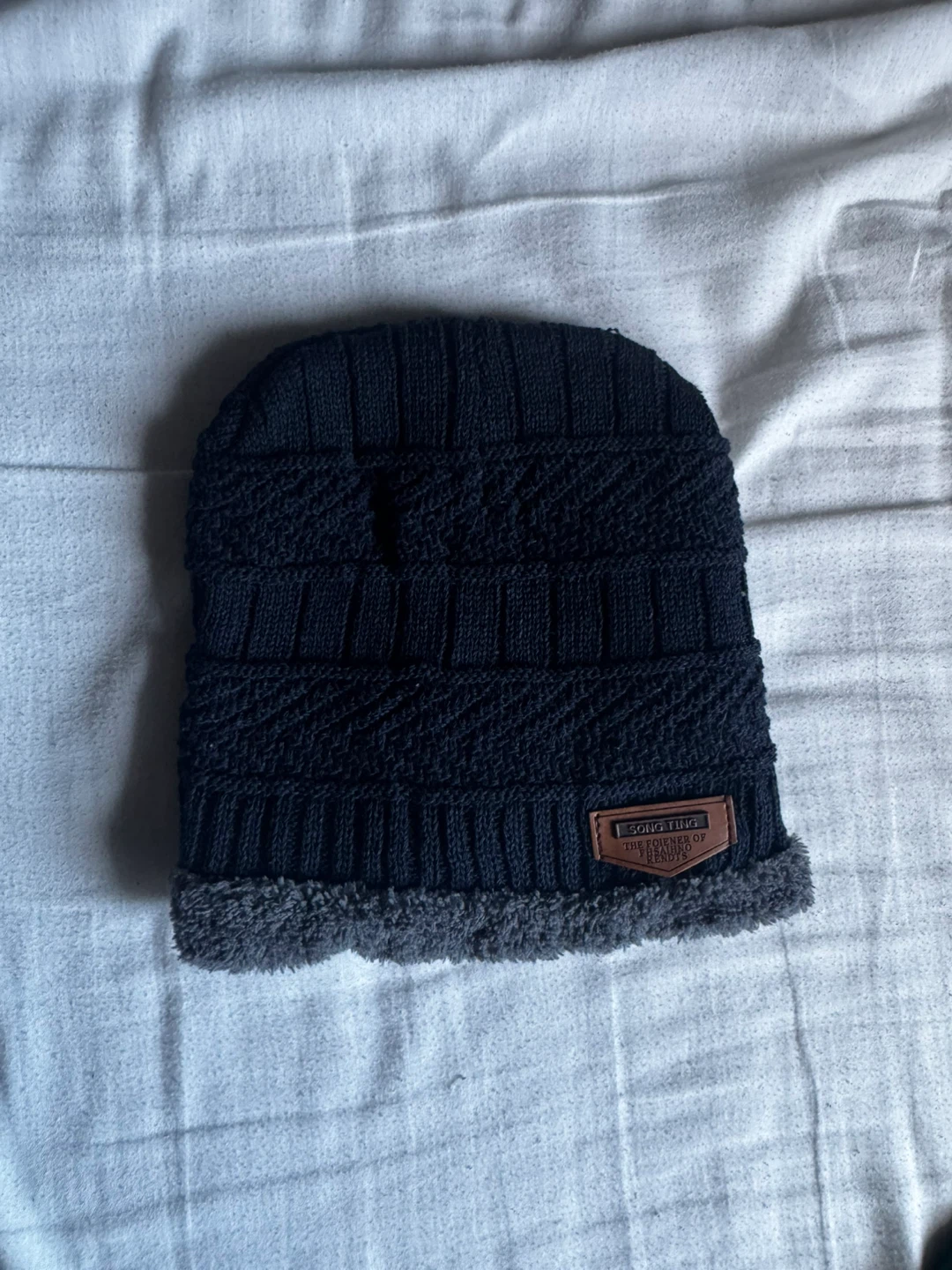 Black Knit Winter Beanie