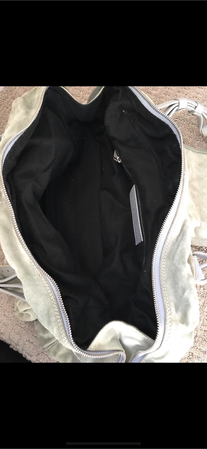 Light Grey Balenciaga Suede Leather Satchel Bag - photo 5