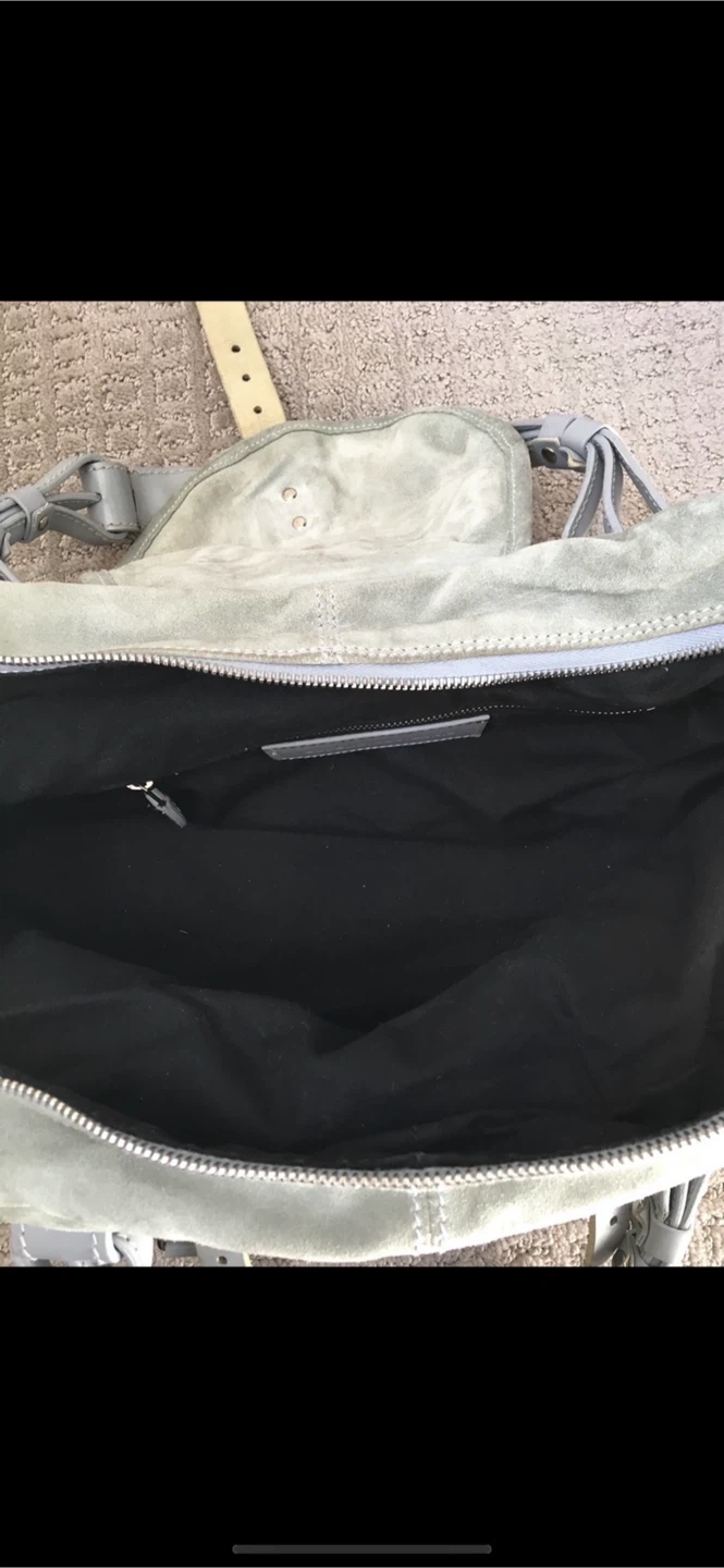 Light Grey Balenciaga Suede Leather Satchel Bag - photo 4