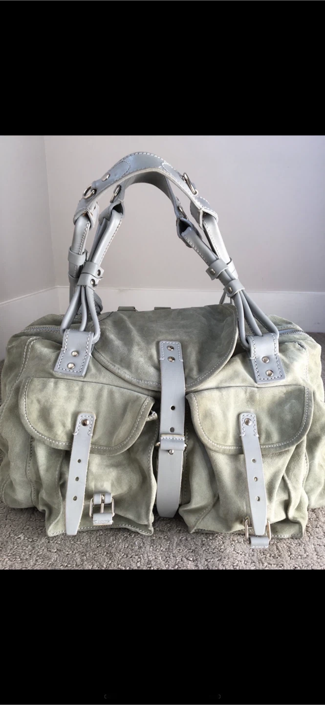 Light Grey Balenciaga Suede Leather Satchel Bag - photo 3