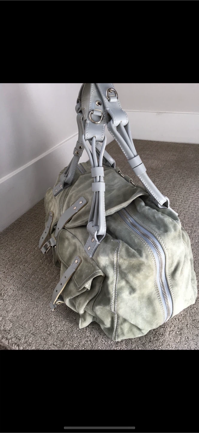 Light Grey Balenciaga Suede Leather Satchel Bag - photo 2