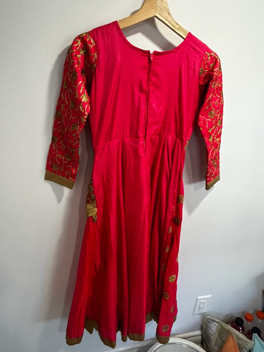 Red & Gold Embroidered Dress - Size 30 image indicator(4)