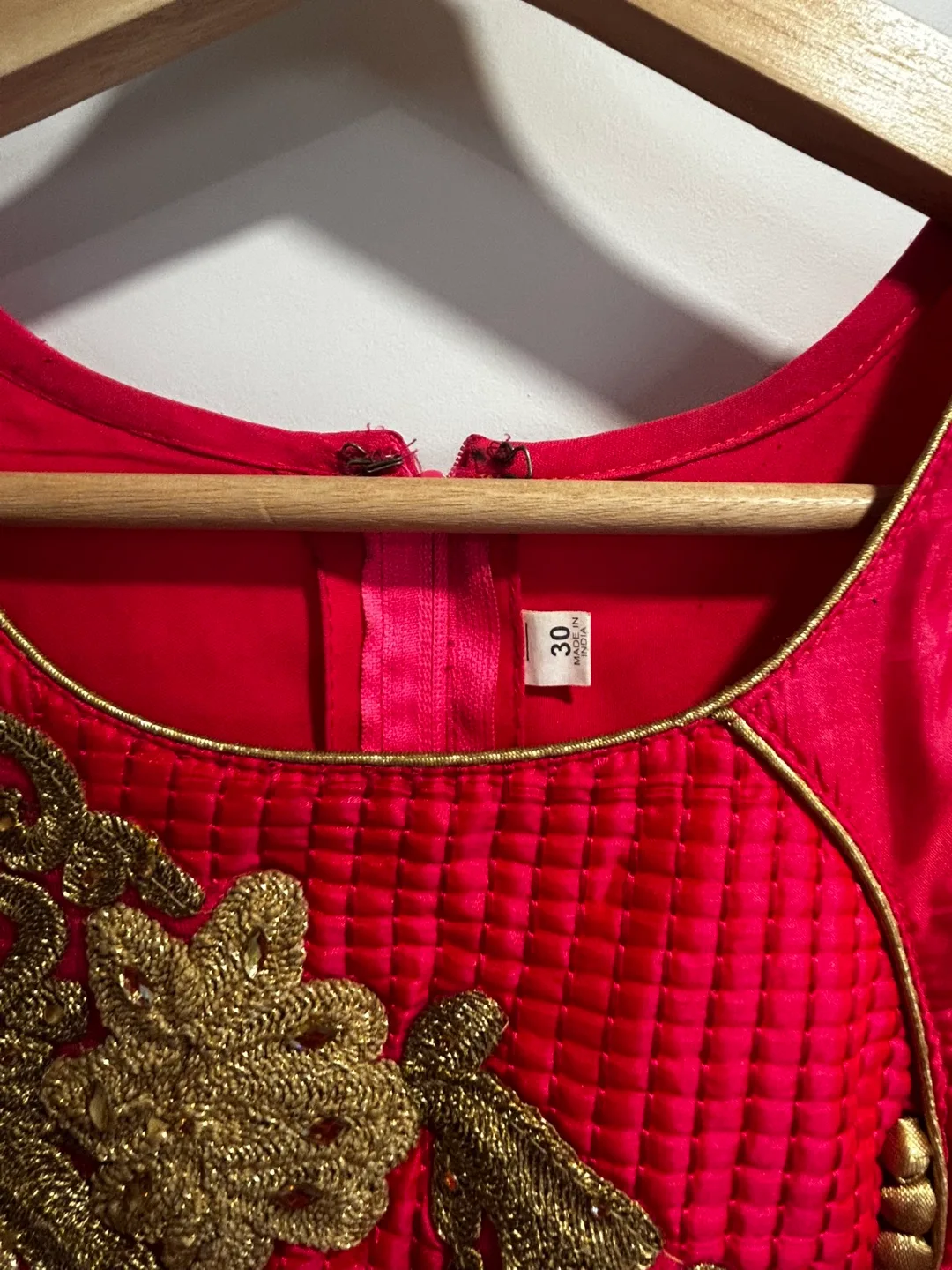 Red & Gold Embroidered Dress - Size 30 image indicator(2)