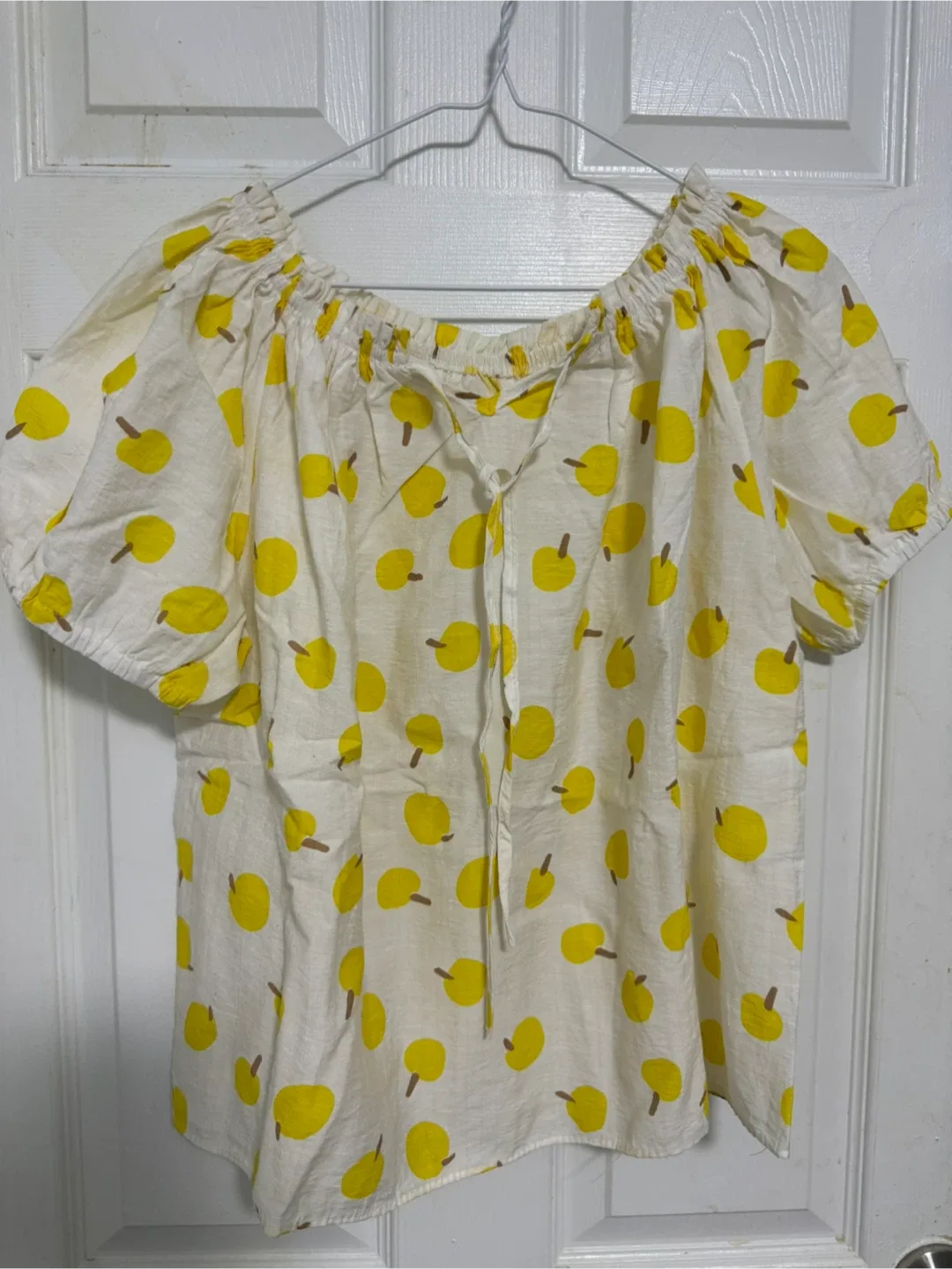 Yellow Apple Print Blouse