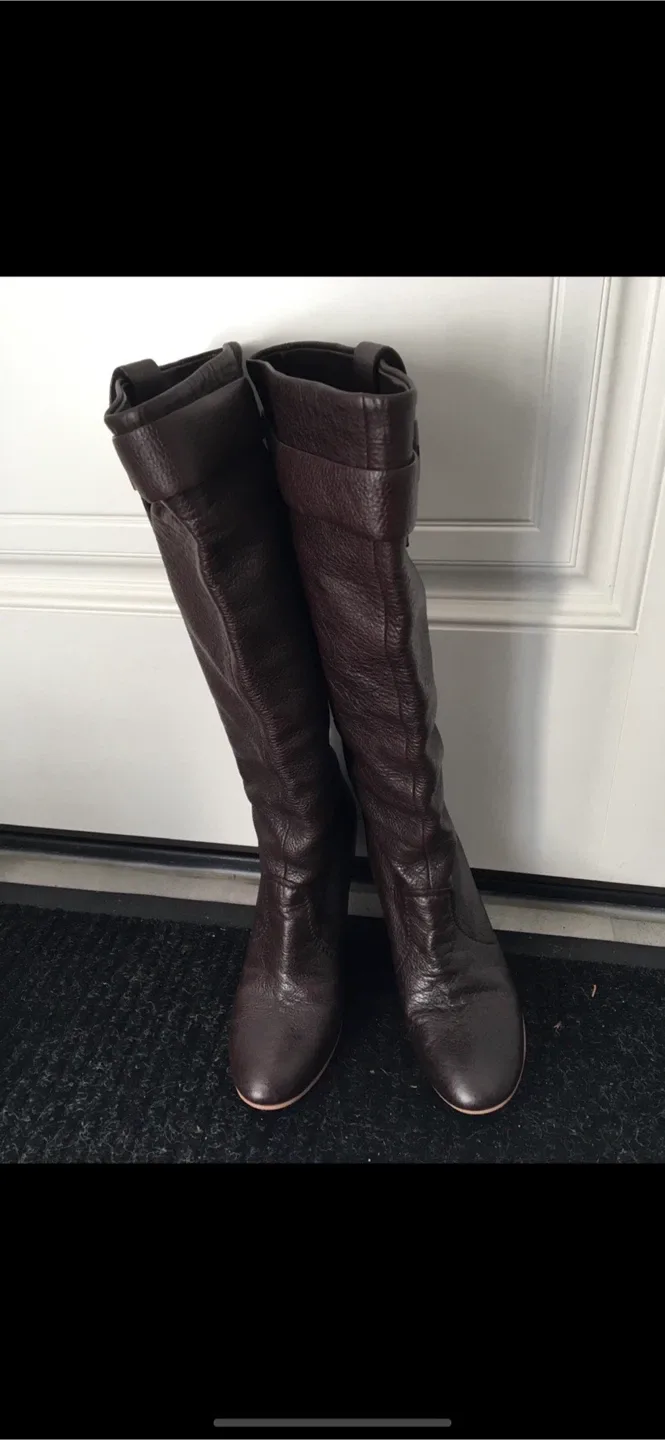 Aldo Brown Leather Wedge Boots