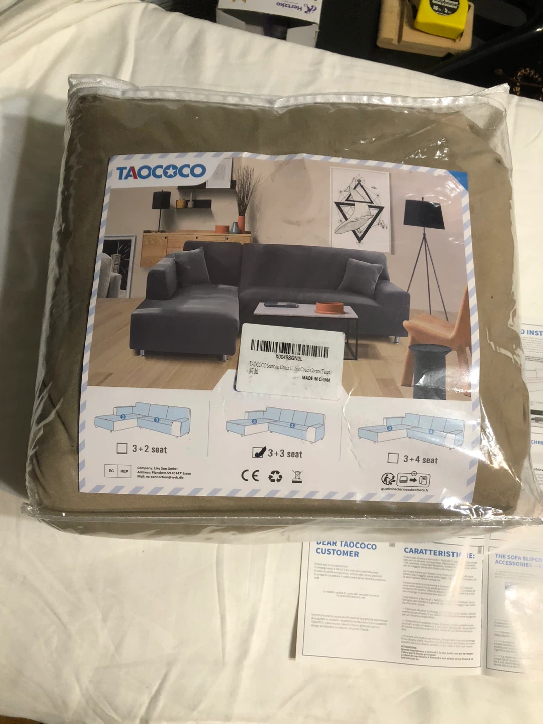 NEW-TAOCOCO Sectional Couch Cover (Taupe) - photo 3