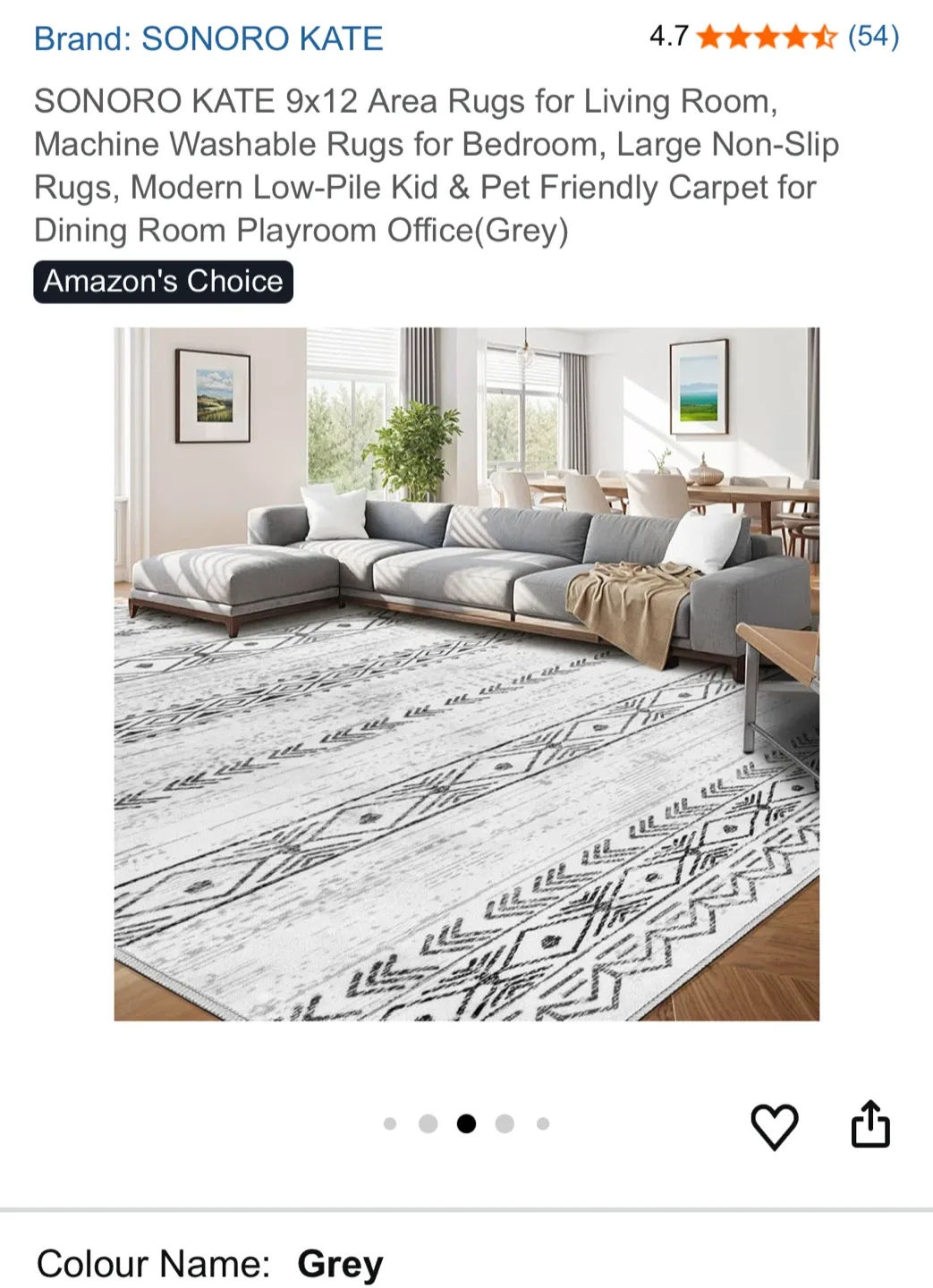 SONORO KATE 9x12 Grey Area Rug image indicator(4)