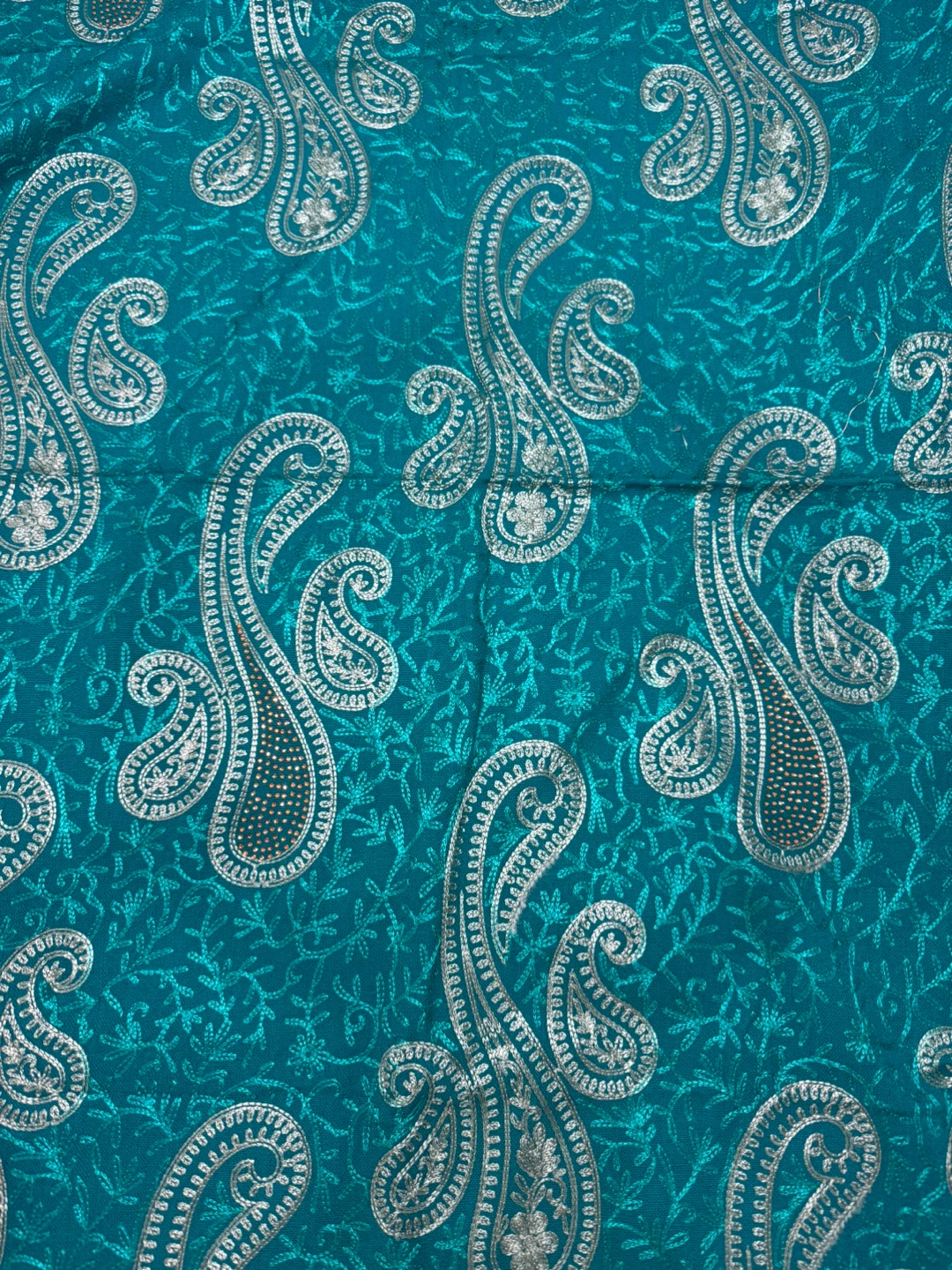 Teal Paisley Pashmina Shawl - photo 2