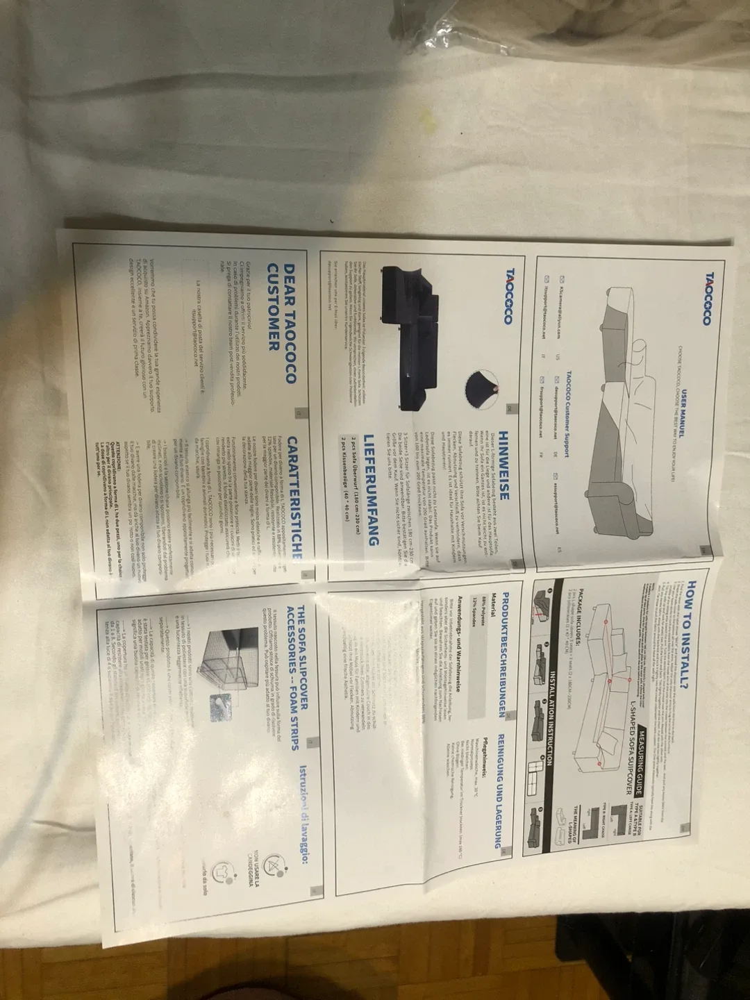 TAOCOCO Sectional Couch Cover (Taupe) image indicator(6)