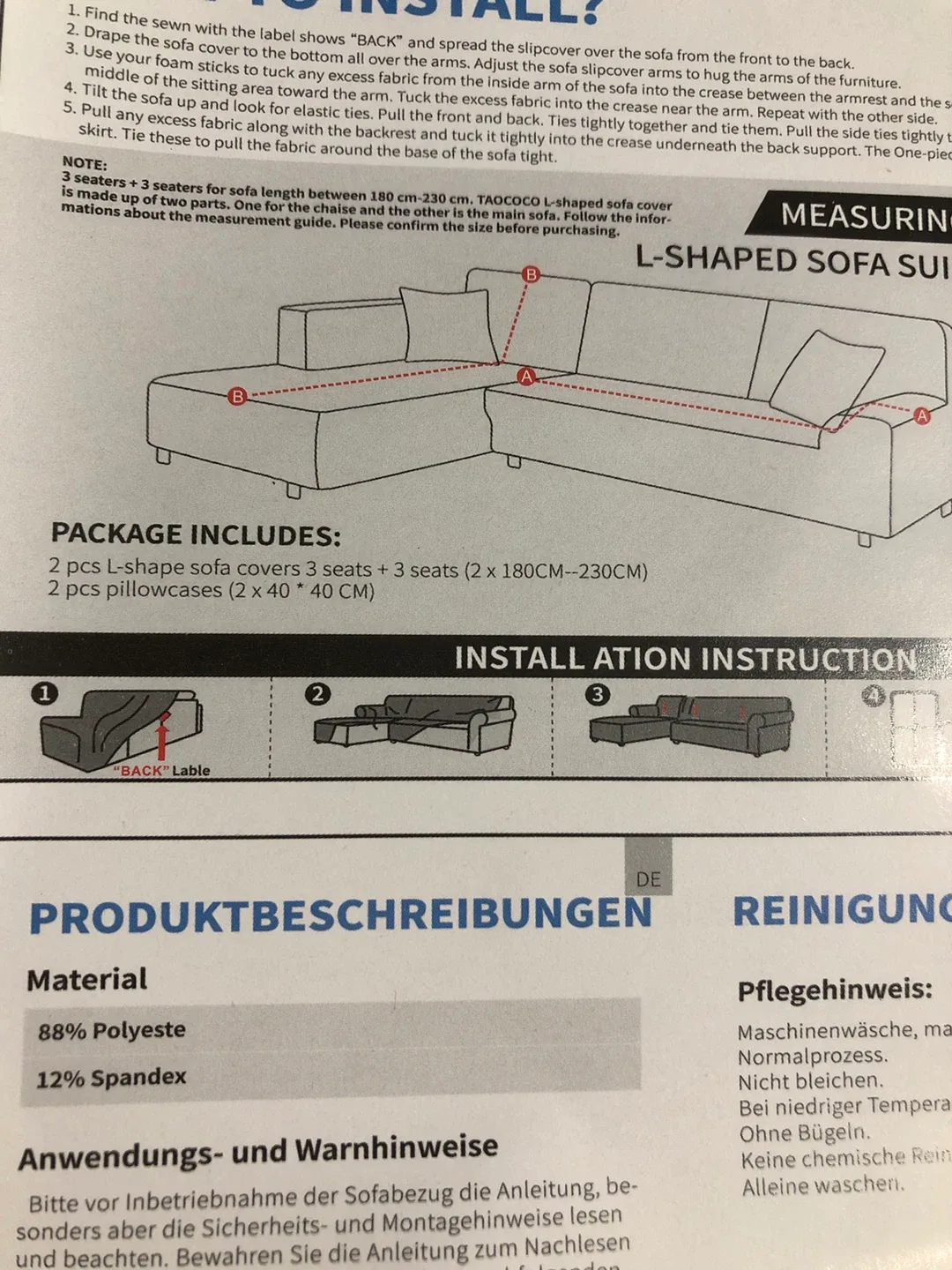 TAOCOCO Sectional Couch Cover (Taupe) image indicator(5)