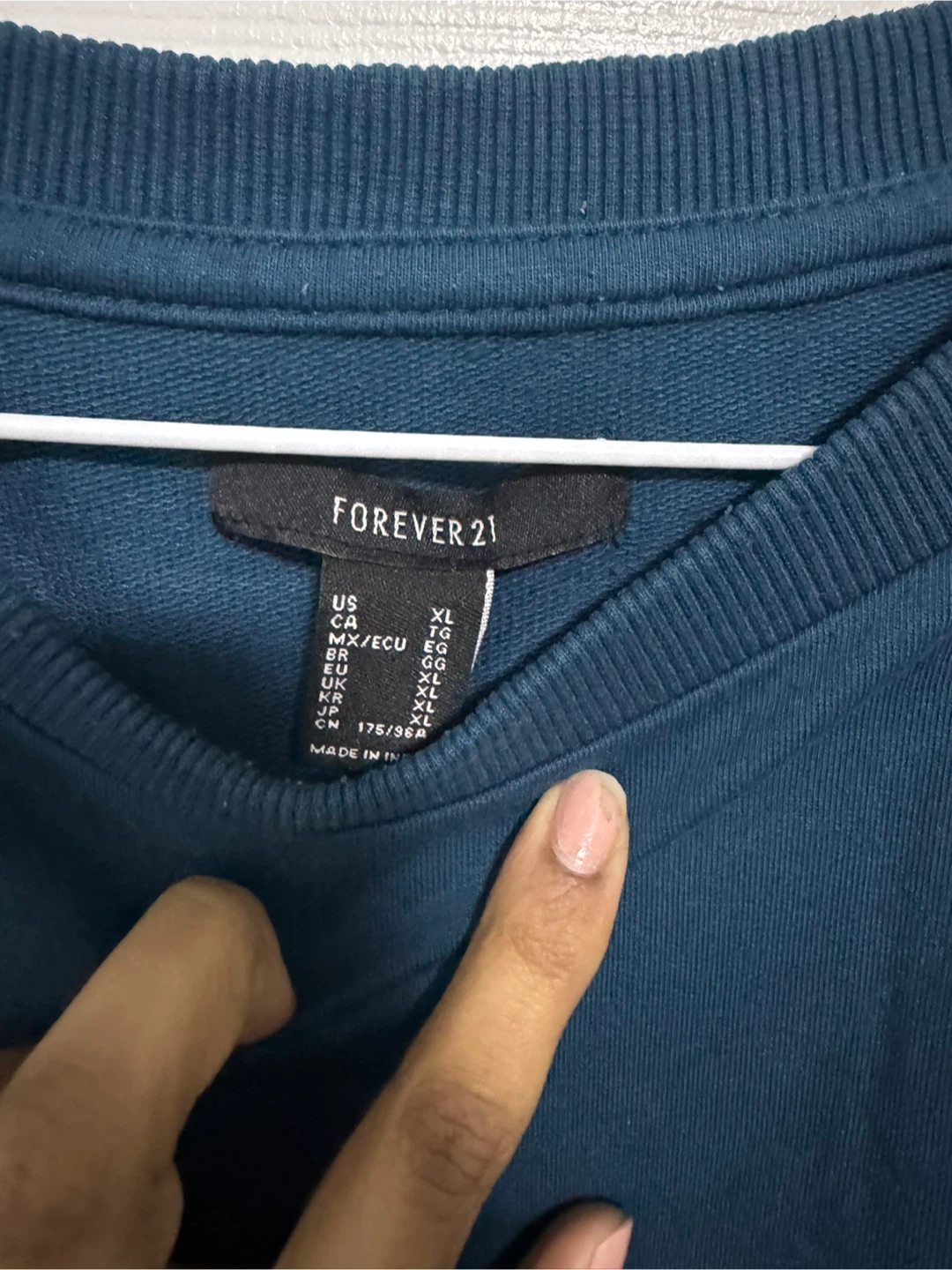 Forever 21 Blue Cropped Sweatshirt - Size XL - photo 2
