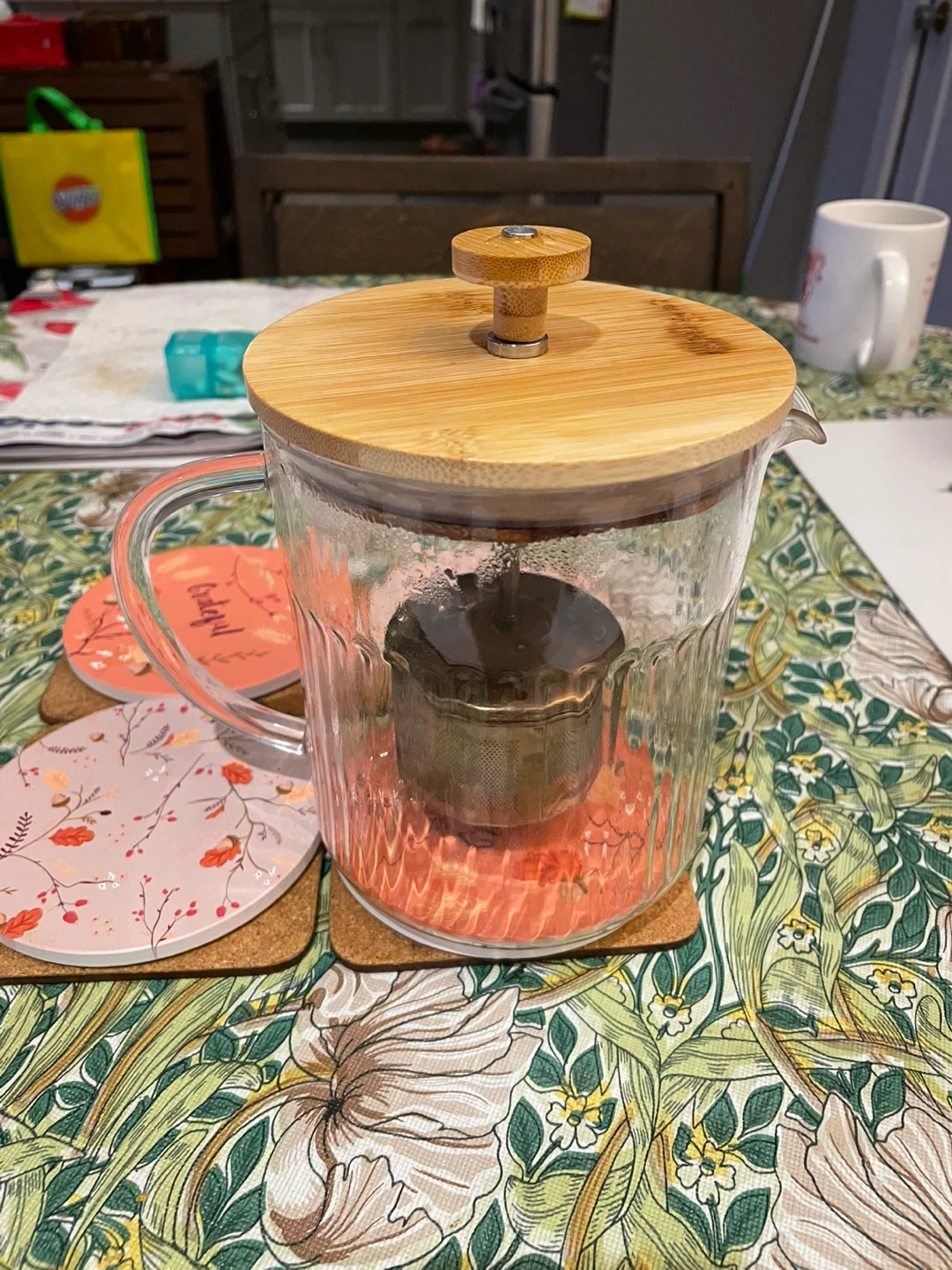 Glass Teapot with Bamboo Lid - photo 2