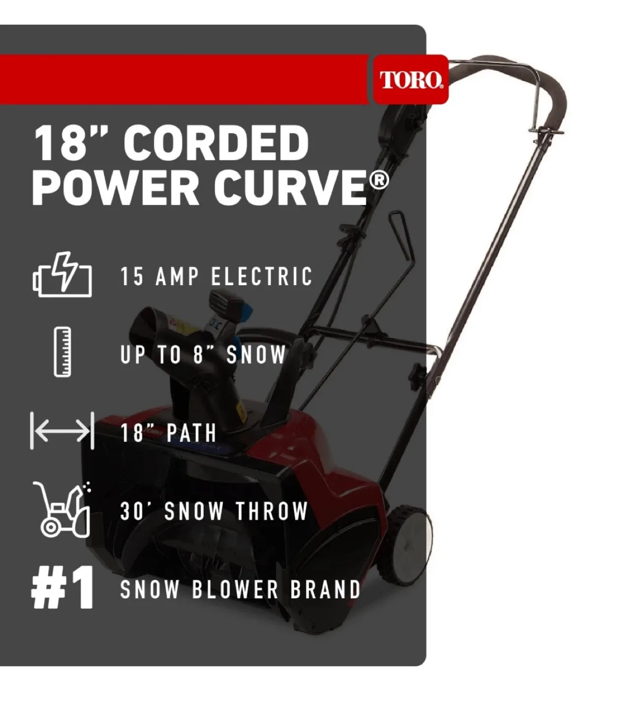 Toro 18" Corded Power Curve Snow Blower image indicator(3)