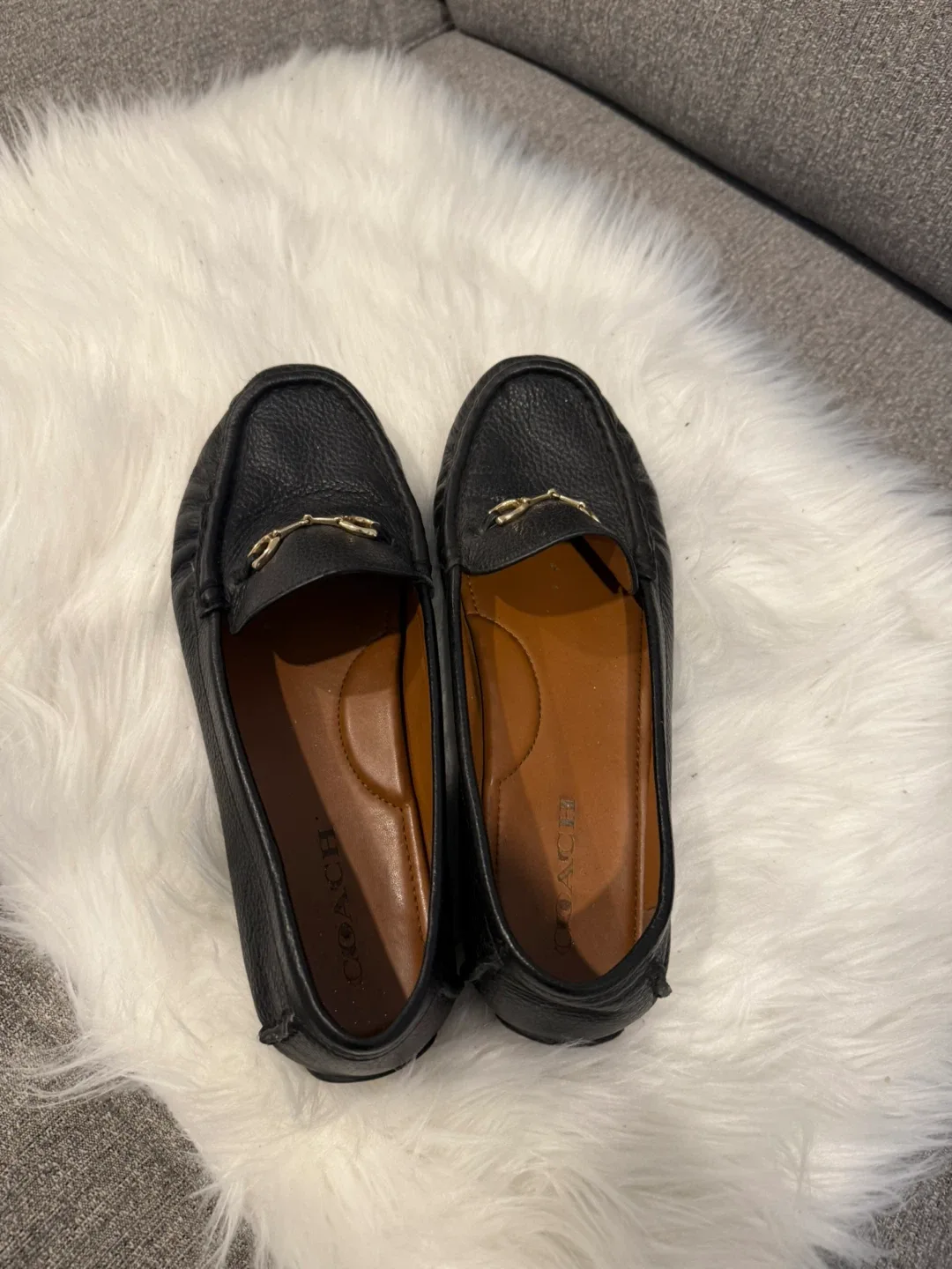 Coach Black Leather Loafers - Size 9.5