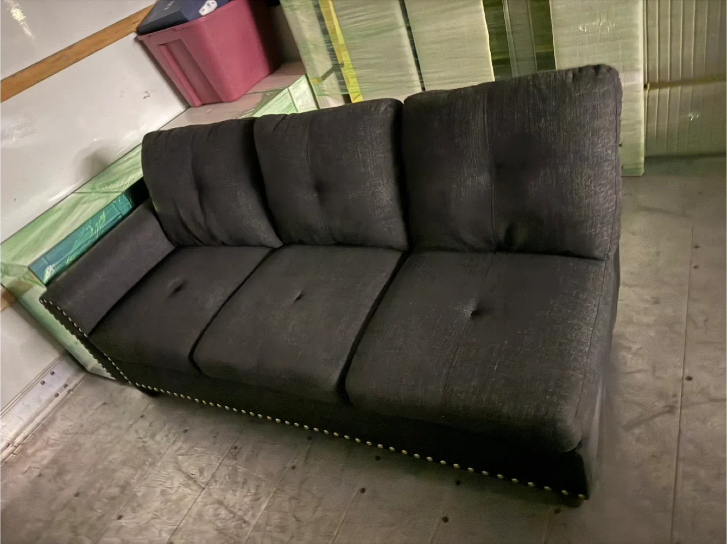 Dark Grey Three-Seat Sofa
