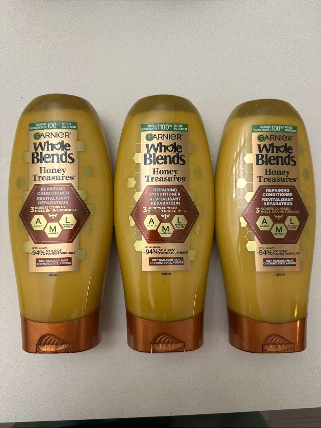 Garnier Whole Blends Honey Treasures Repairing Conditioner 650ml