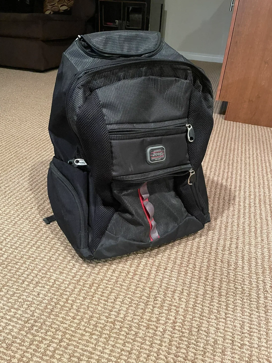 Jeep Black Rolling Backpack