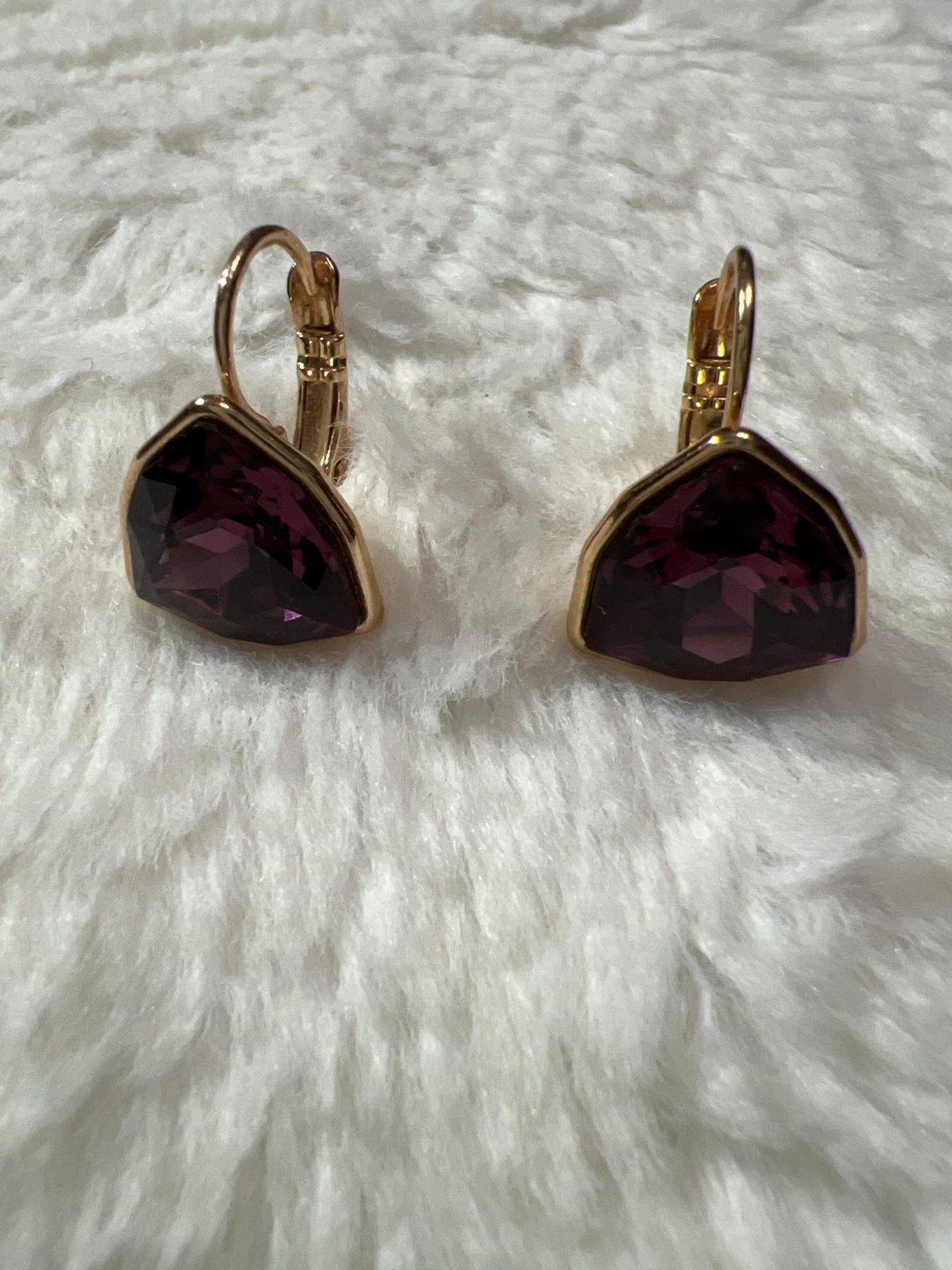 Drop Earrings Gold & Purple