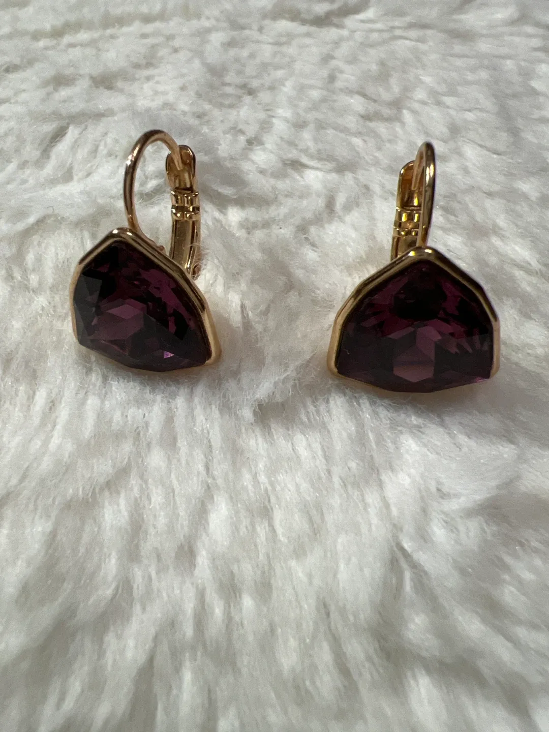 Drop Earrings Gold & Purple