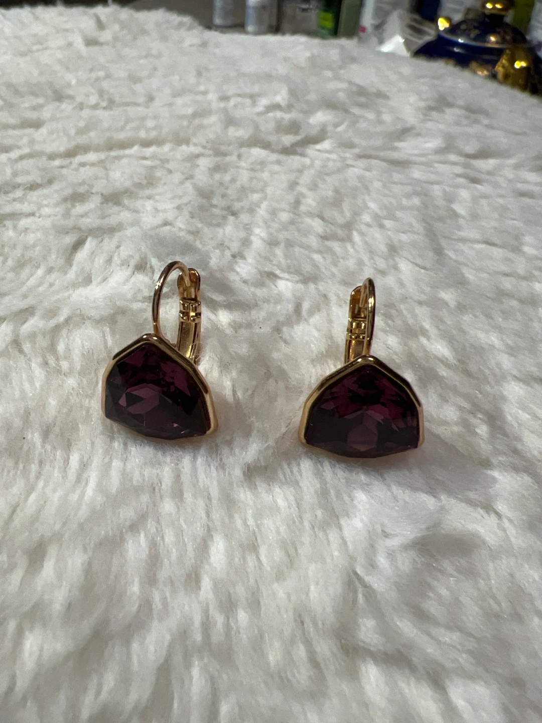 Drop Earrings Gold & Purple - photo 2