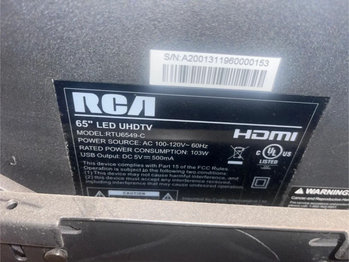 RCA 65" LED UHDTV - Model RTU6549-C image indicator(2)
