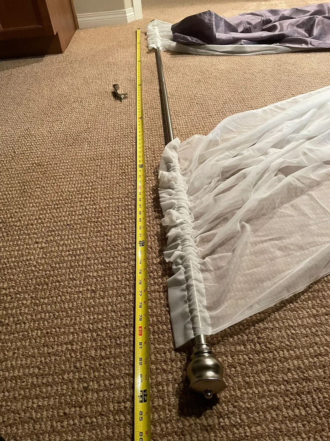 Curtain Rod with White & Purple Curtains image indicator(3)