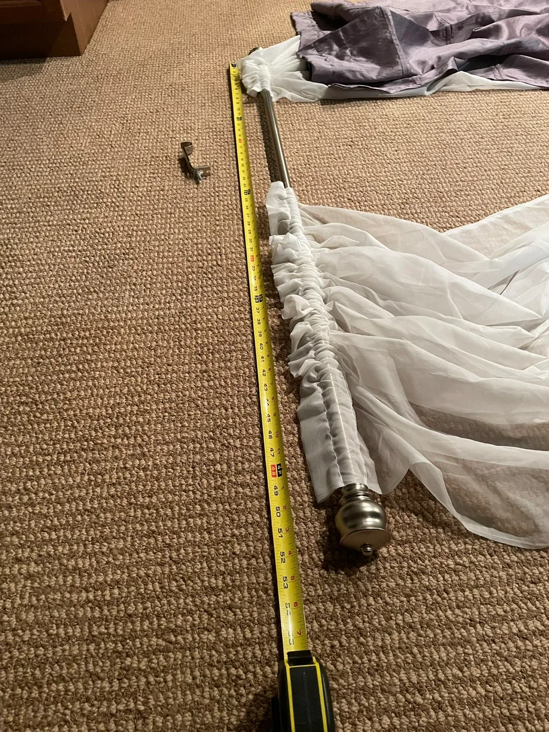 Curtain Rod with White & Purple Curtains image indicator(2)