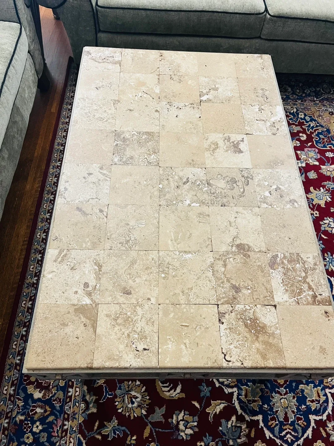 Travertine Tile Coffee Table