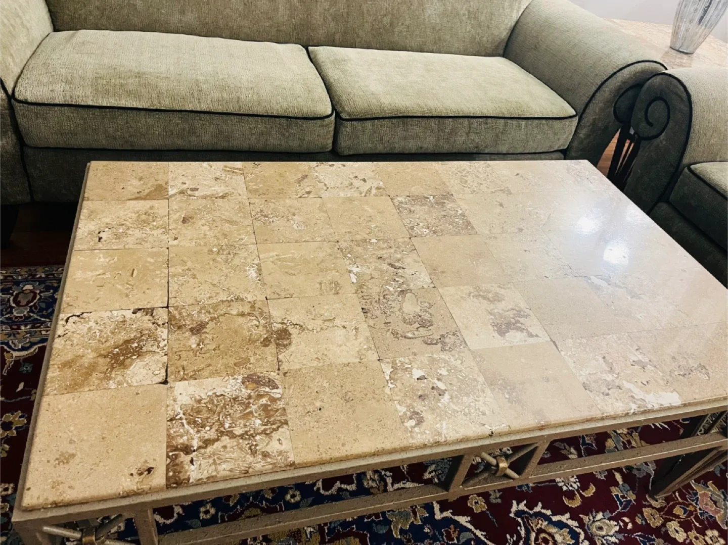 Travertine Tile Coffee Table image indicator(4)