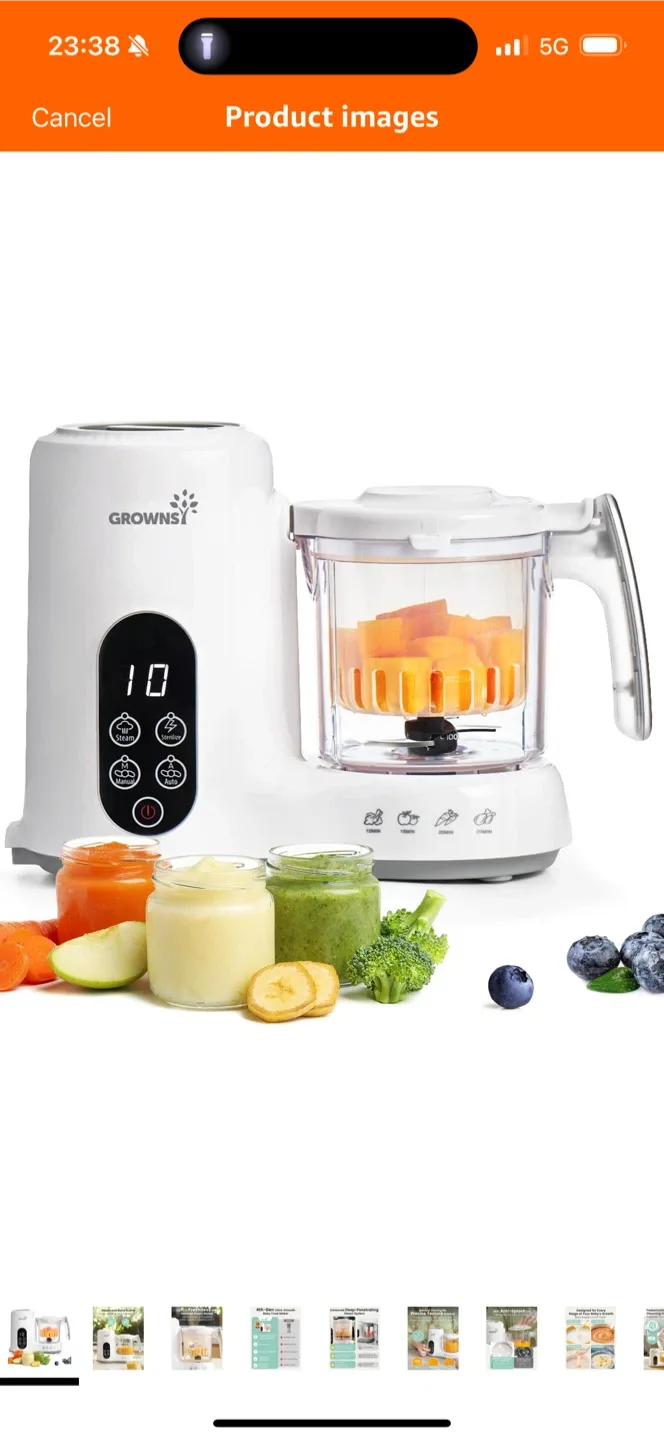 Grownsy 4th-Gen Baby Food Maker - Steam & Blend