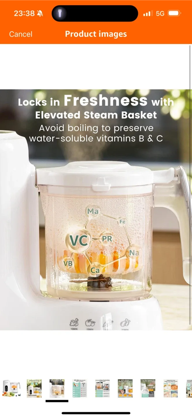 Grownsy 4th-Gen Baby Food Maker - Steam & Blend image indicator(3)