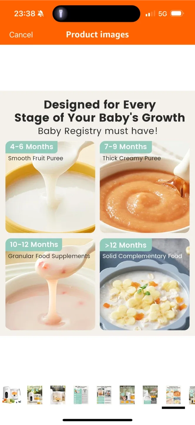 Grownsy 4th-Gen Baby Food Maker - Steam & Blend image indicator(8)