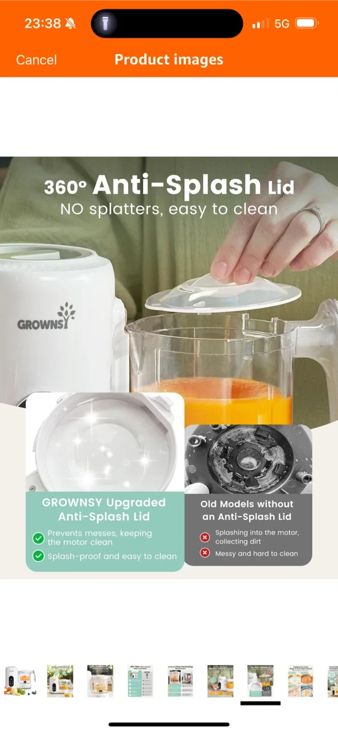 Grownsy 4th-Gen Baby Food Maker - Steam & Blend image indicator(7)