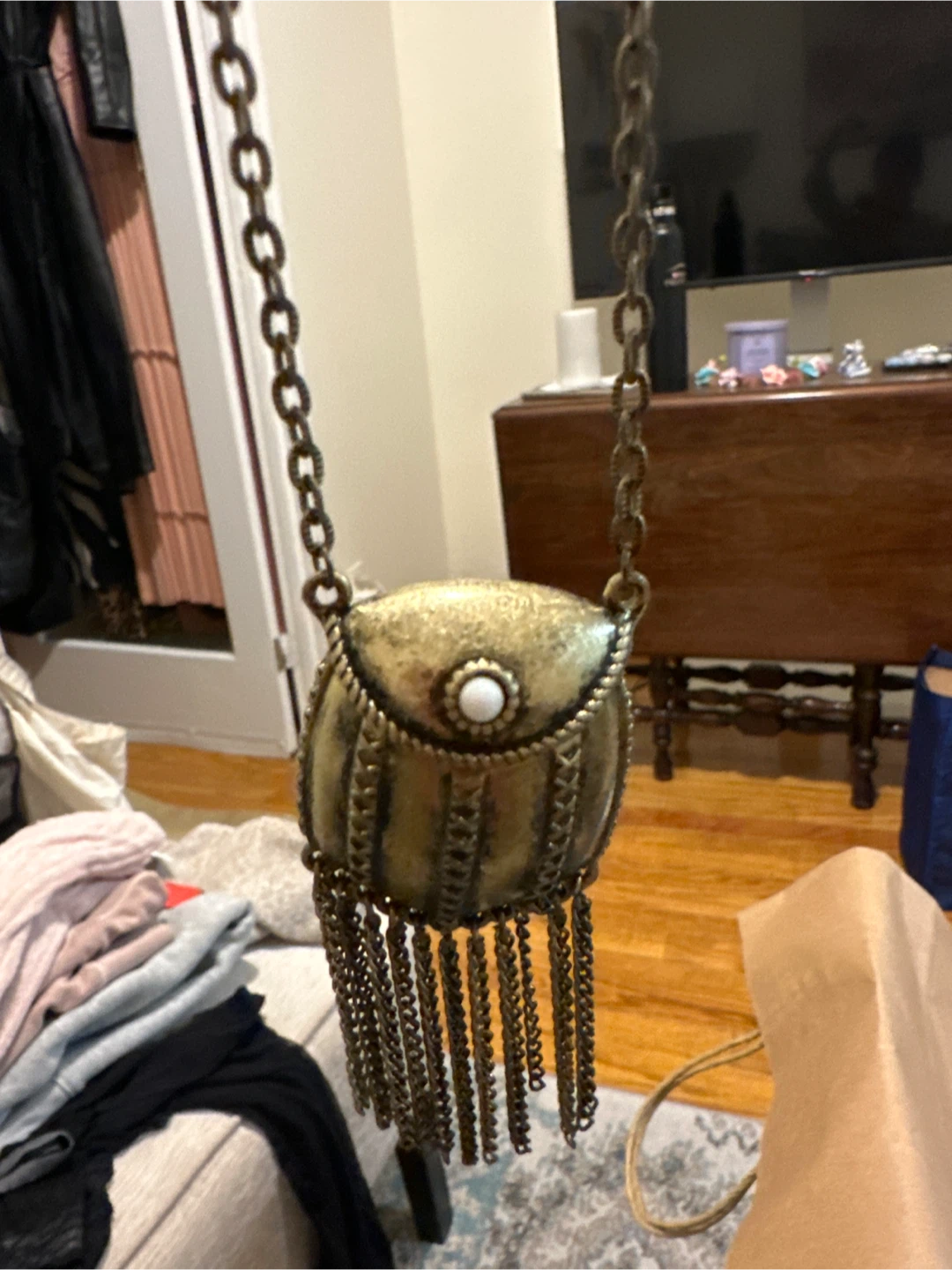 Vintage Style Gold Fringe Necklace