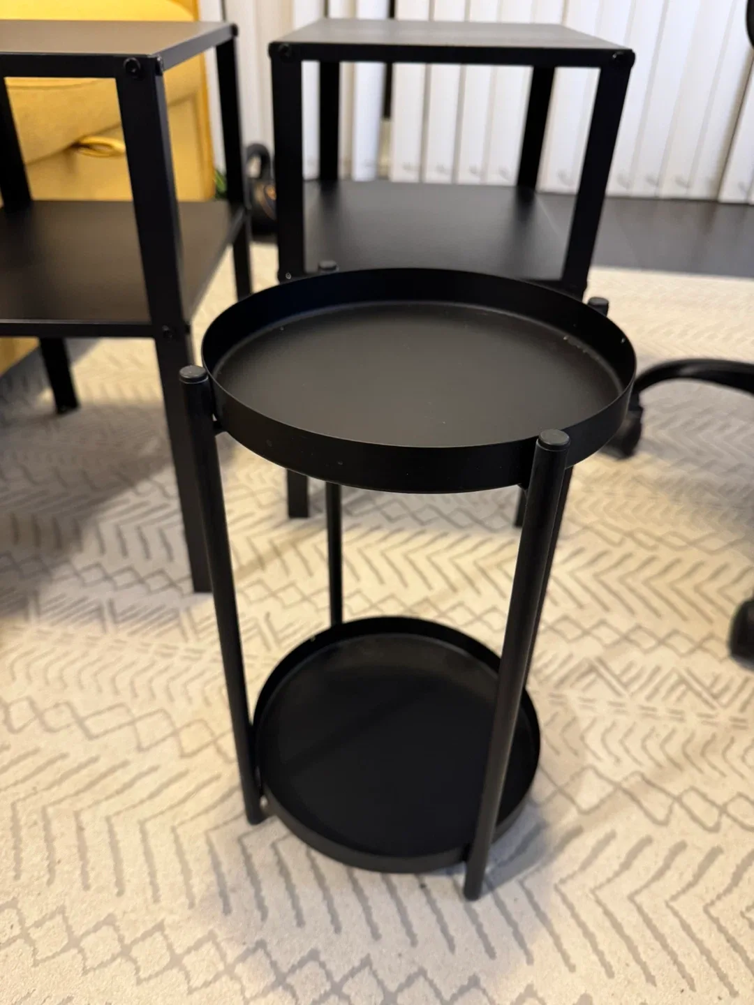 Black Metal Side Tables (Set of 3) image indicator(3)
