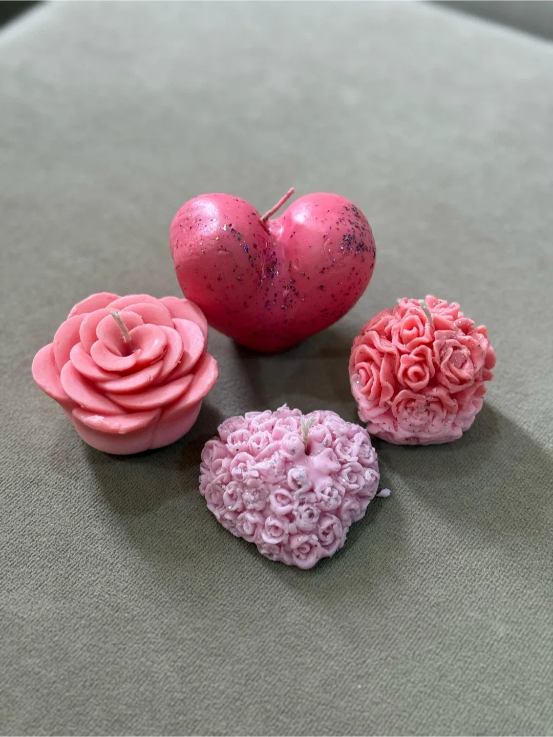 Handmade Heart & Rose Candles