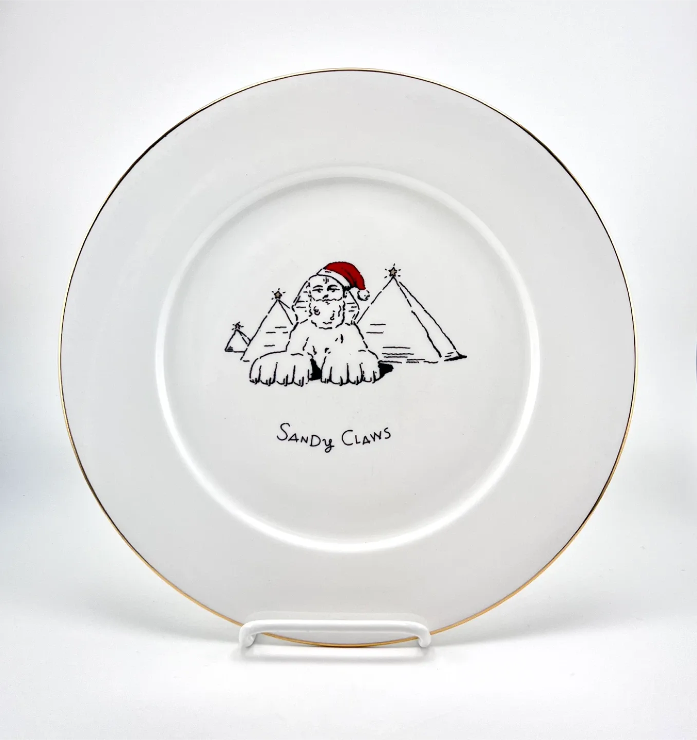 Set 4 funny Christmas dinner plates