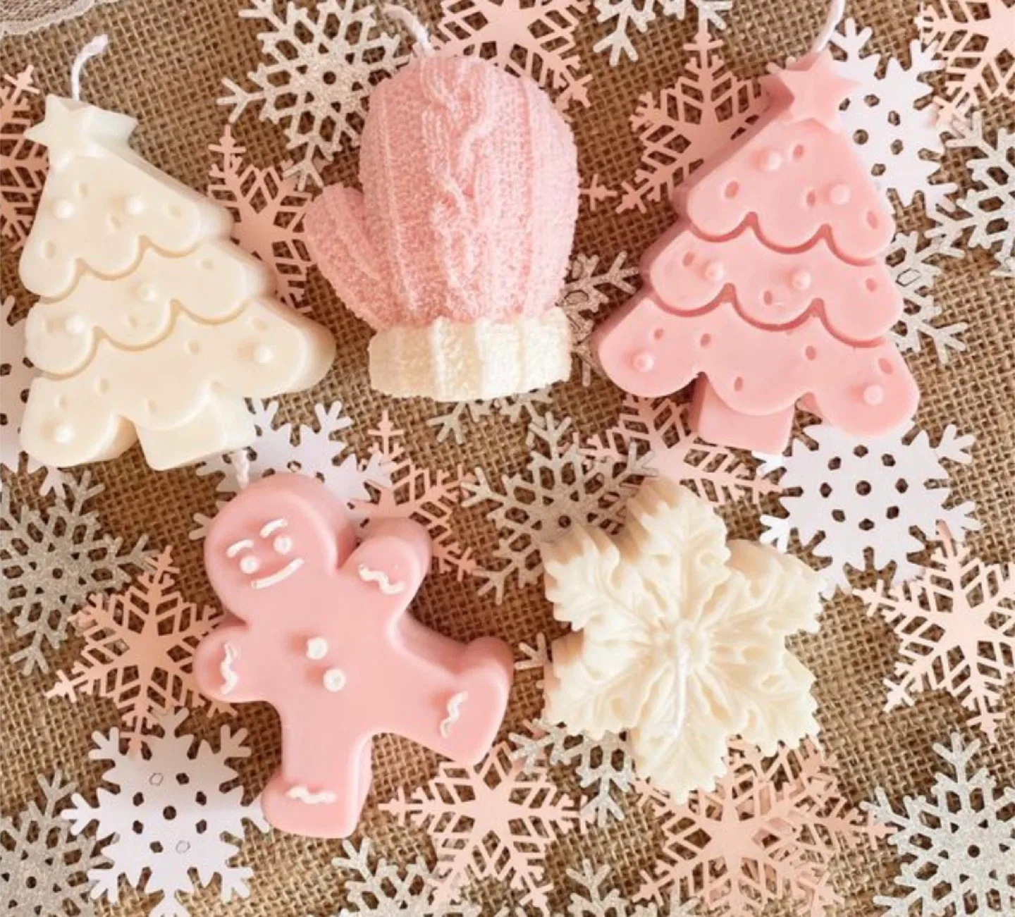 Christmas Tree, Mitten, Gingerbread Candles